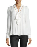 Claire Tie-Neck Georgette Top