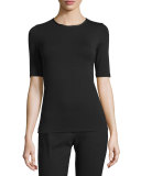 Short-Sleeve Stretch Tee, Black