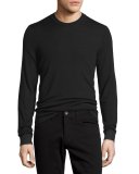 Double-Layer Crewneck Sweater, Black