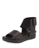 Spree Sport Leather Sandal, Black