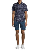 Cotton-Twill Cargo Shorts, Navy