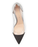 Plexi Glitter Illusion 105mm Pump, Silver/Bright Black