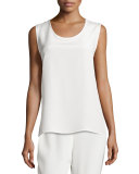 Long Silk Crepe Tank