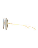 Round Mirrored Stainless Steel Sunglasses