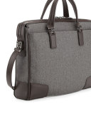 Regis Coated Slim Zip Briefcase, Earl Gray