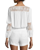 Coastal Embroidered-Lace Top
