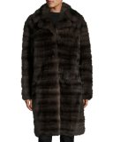 Sable-Fur Stroller Coat, Brown