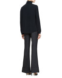 Long-Sleeve Turtleneck Sweater, Black