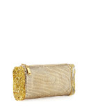 Lara Mesh Ice Clutch Bag, Gold