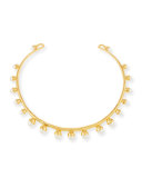 Pearly Bud Collar Necklace, Ivory/Gold
