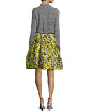 Floral Cloque A-Line Skirt, Citron
