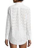 Broderie Anglaise Beach Shirt, White