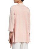 Gauze Knit Open-Front Cardigan, Petite