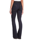 Biscayne Braided-Waist Boot-Cut Jeans, Indigo