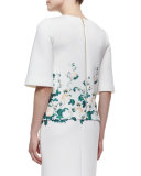 Half-Sleeve Floral-Print Top 