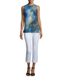 Tyson Sleeveless Printed Blouse, Ink/Multi