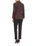 Open-Front Paillette & Lace Jacket, Marsala