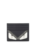 Monster Eyes Leather Card Case, Graphite