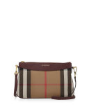 Peyton House Check & Leather Clutch Bag, Mahogany Red