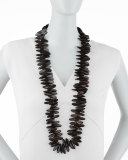 Long Wooden Spike Necklace