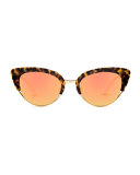 Josephine Mirrored Cat-Eye Sunglasses