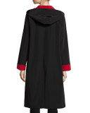 Hooded Button-Front Reversible Coat 