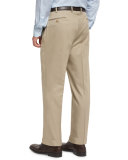 Phi Flat-Front Cotton-Cashmere Trousers, Tan
