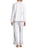 Rosé All Day Printed Pajama Set, White