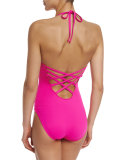 Island Goddess Mio Halter One-Piece Swimsuit