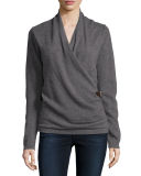 Cashmere Belted Wrap Top
