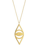 Alba Evil Eye Pendant Necklace with Diamond, 30"L