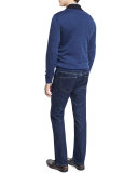 Five-Pocket Straight-Leg Denim Jeans, Indigo