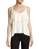 Bella Envelope Cold-Shoulder Top, Beige