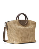Skorpios Woven Market Tote Bag, Beige