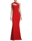 One-Shoulder Sweetheart Jersey Dress, Passion