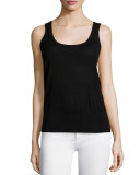 Cashmere Scoop-Neck Tank, Black