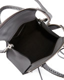 Gabria Metal Scars Mini Satchel Bag, Steel