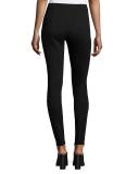Trina Zip-Pocket Skinny Pants, Black