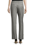 Stretch-Wool Pull-On Pants, Gray