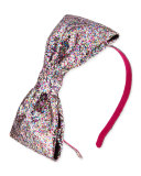 girls' glittered large bow headband, multicolor