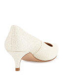 Minu Kitten-Heel Pump, Soft Gold