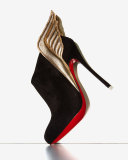 Mercura Wing 100mm Red Sole Bootie, Black/Light Gold