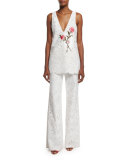 Flowy Beach Floral Eyelet Pants