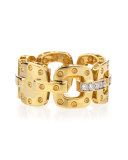 18k Yellow Gold Pois Moi Band Ring with Diamonds