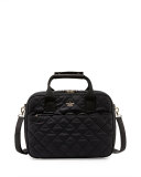 ridge st. scottie quilted travel tote bag, black