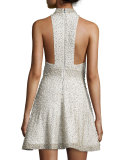 Hollie Embellished Fit-&-Flare Dress, Off White