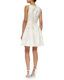 Sleeveless Jacquard Fit & Flare Dress