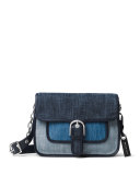Cooper Medium Denim Messenger Bag, Indigo/Light Denim/Washed Denim 
