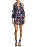 Anastasia Cold-Shoulder Shift Dress, Floral Print