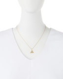 14k Gold Evil Eye Pyramid Pendant Necklace